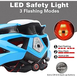 Basecamp Bike Helmet for Men Women with LED Safety Light Removable Sun Visor Lightweight Bicycle Helmet Adjustable Breathable Mountain & Road Cycling Helmets for Adult (BC-10)