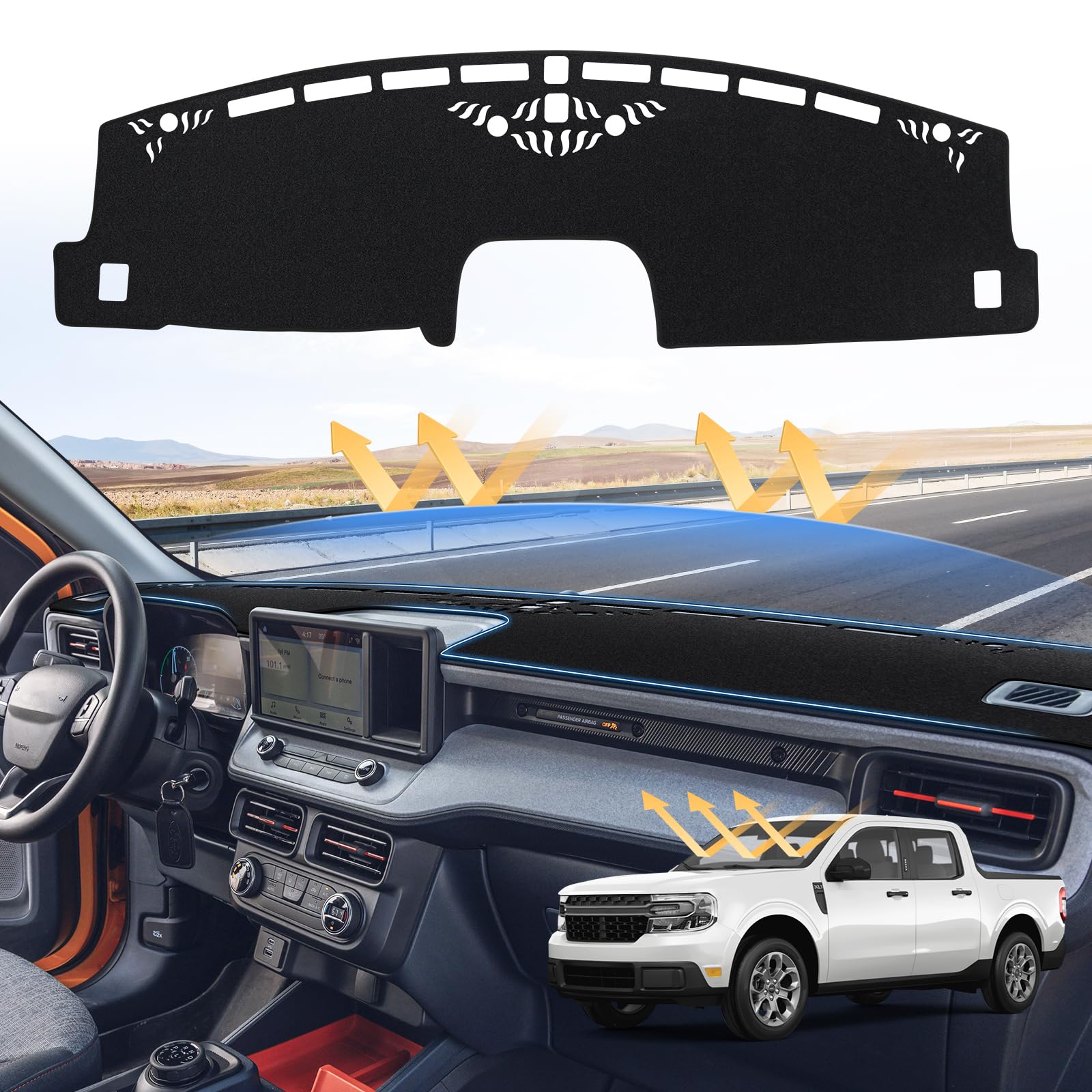 Alfombrilla De Caja Para Ford Maverick 2022-2024 - 4.5 Pies, Goma Negra, Protección Antideslizante