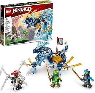 LEGO NINJAGO NYA’s Water Dragon EVO 71800 Toy for Girls and Boys 6 Plus Years Old, Mythical Creature Figure Building Set, Ninja Action Birthday Gift Idea