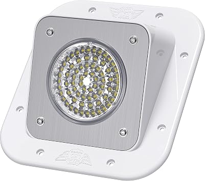 RV Exterior Surface Mount Flood Porch Utility Light - White 12v 1100 Lumen Lighting Fixture Replacement Lighting for Weekend Warrior RVs, Trailers, Campers, 5th Wheels