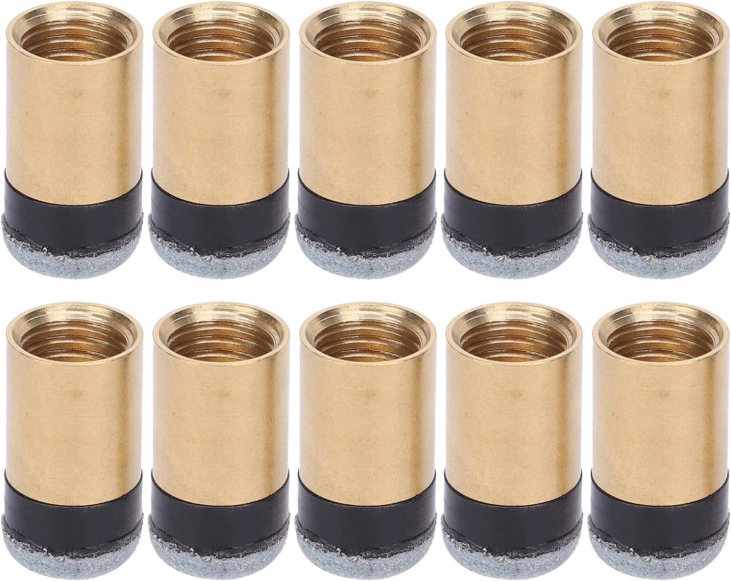 Ejoyous Pool Cue Tips 10 mm, 10 Pcs Snooker Cue Tips And Ferrules Metal Billiards Cue Tips Hard Leather Screw-on Tips Snooker Cue Tip Replacement Kit
