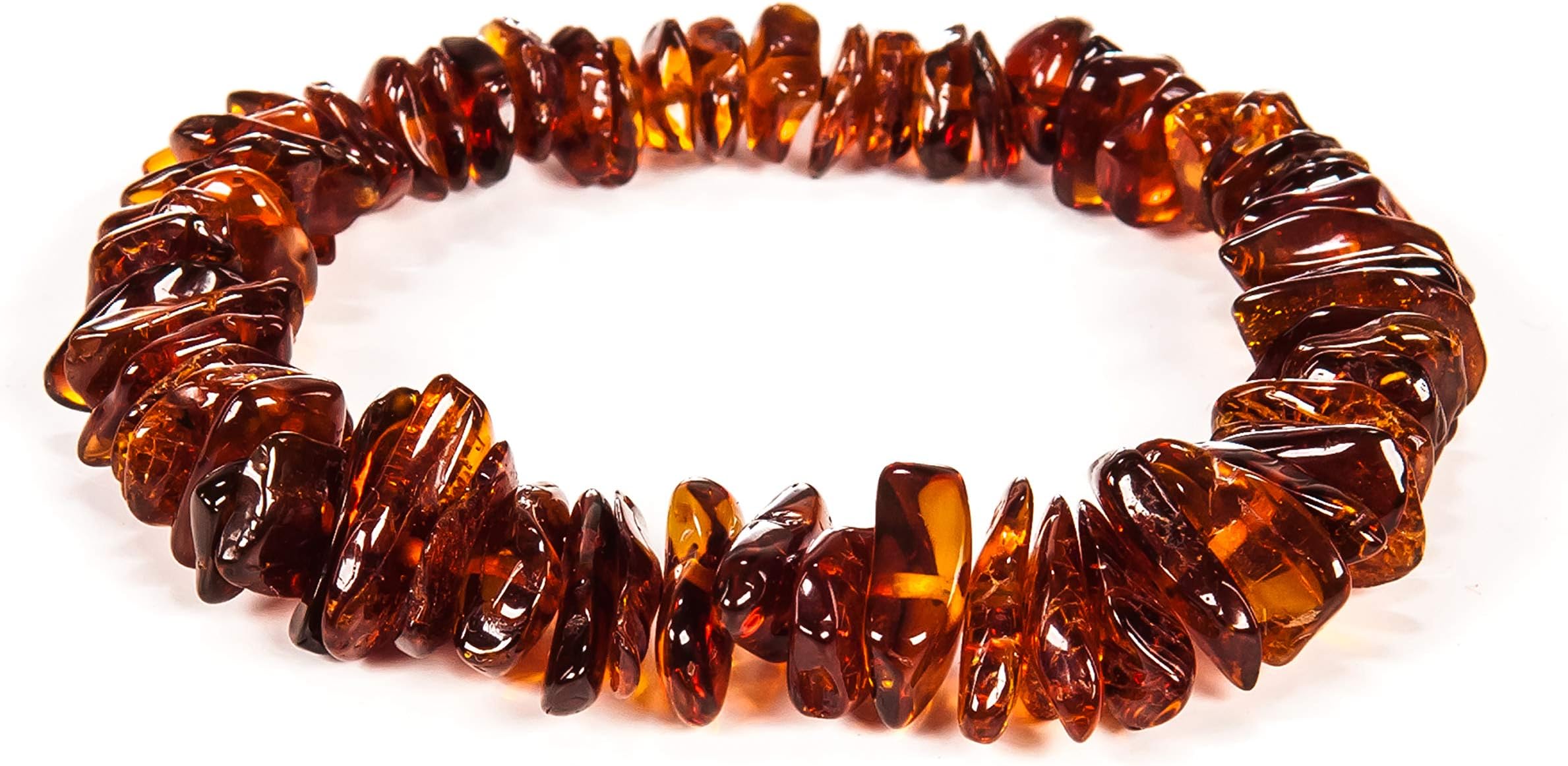Natural Baltic Amber Bracelet for Adults (Women/Men) - Hand made From Polished/Certified Baltic Amber Beads(4 Colors)