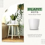Utopia Home Boîte de 10 - Pots de plantes en plastique - Planteurs pour Plantes Intérieures Saucer Tray - Pots de chambre de bébé à l'intérieur avec trous de drainage, pot sucillant (blanc)