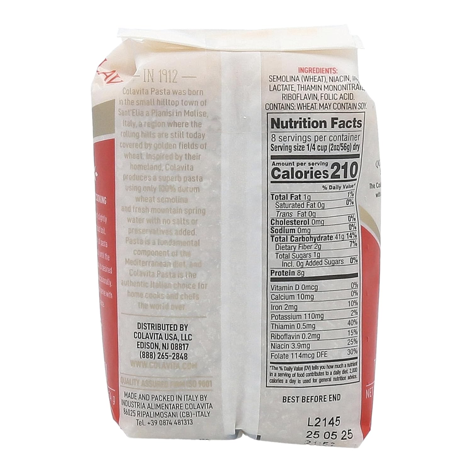 Colavita Pasta - Tubettini, 1 Pound - Pack of 20