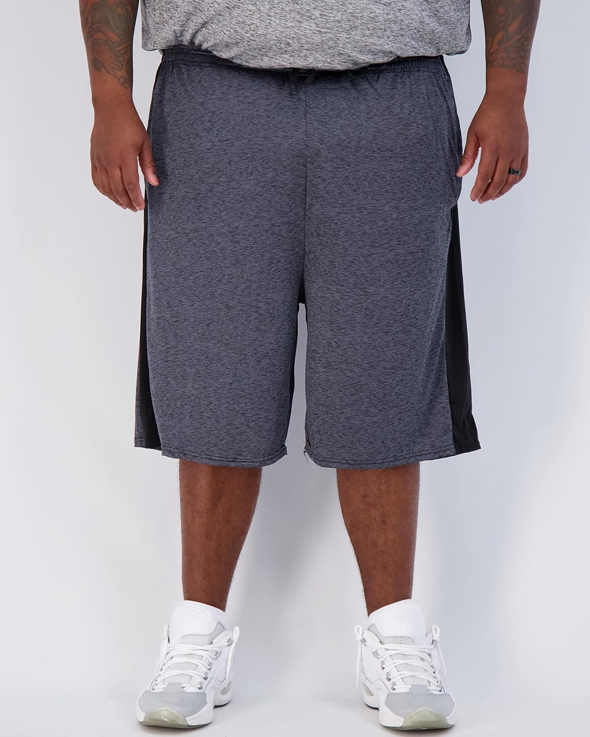 Real Essentials Men's Big & Tall 3-Pack Dry Fit & Mesh Active Athletic Perfomance Shorts (3X-5X) - Image 4