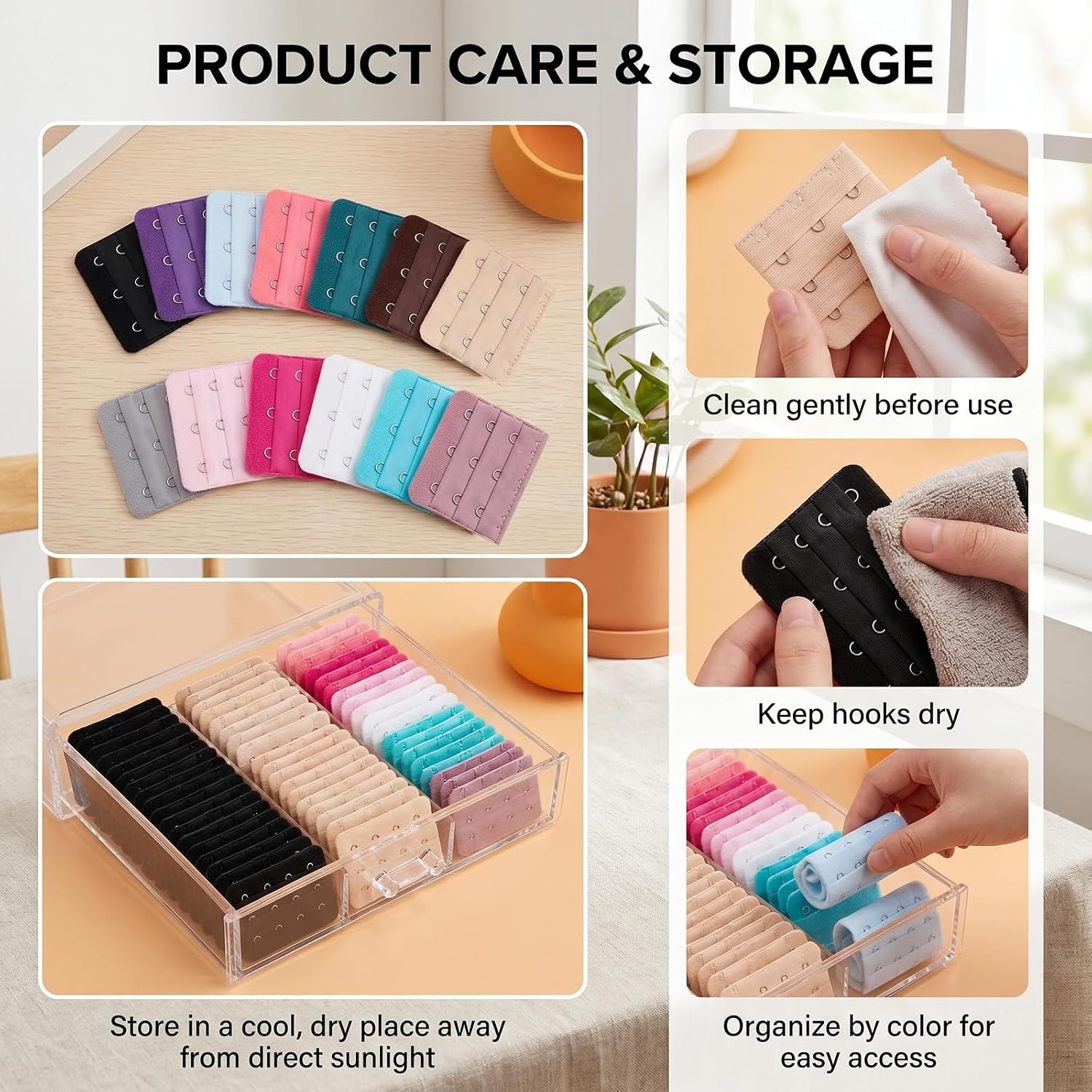 22 Pieces Women's Three-Hook Bra Extenders Brassiere Extension Hooks Bra Strap Extender Bra Extension Straps-3 Row 3 Hook