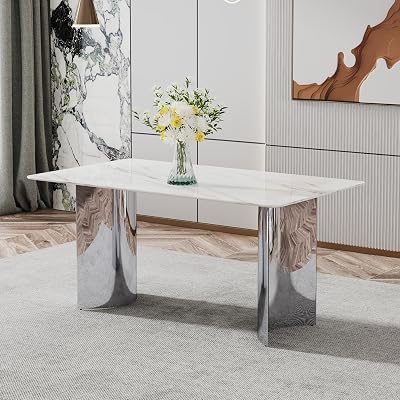 Maotifeys Luxury Faux Marble Dining Table for 6, 63 India | Ubuy