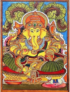 ArtDirect Kerala Mural Painting Unframed Art Print Giclee Poster by Tradelink Inhouse Artist - Ready for Framing with Customization Sizes 8x10, 11x14, 15x20, 24x32, 36x48, and 45x60 Inches
