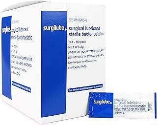 Lubricating Jelly-FoilPac - 144 Packets/Box Packets Surgical Lubricant Sterile Bacteriostatic Jelly (3g FoilPac Box of 144 Packets),1 Box