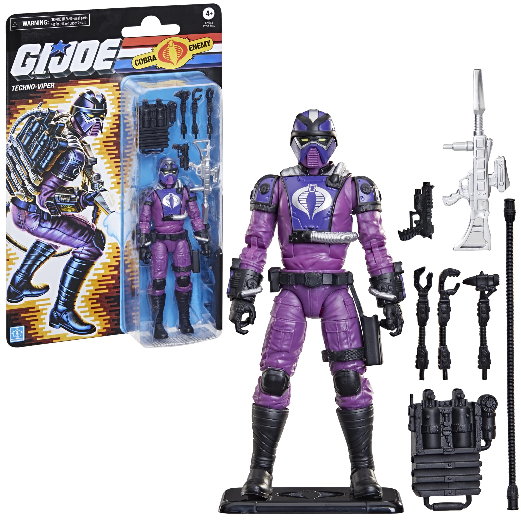 G.I. Joe Classified Series Retro Cardback Techno-Viper, Sammlerstück, 15,2 cm Actionfiguren-Set mit 8 Zubehörteilen