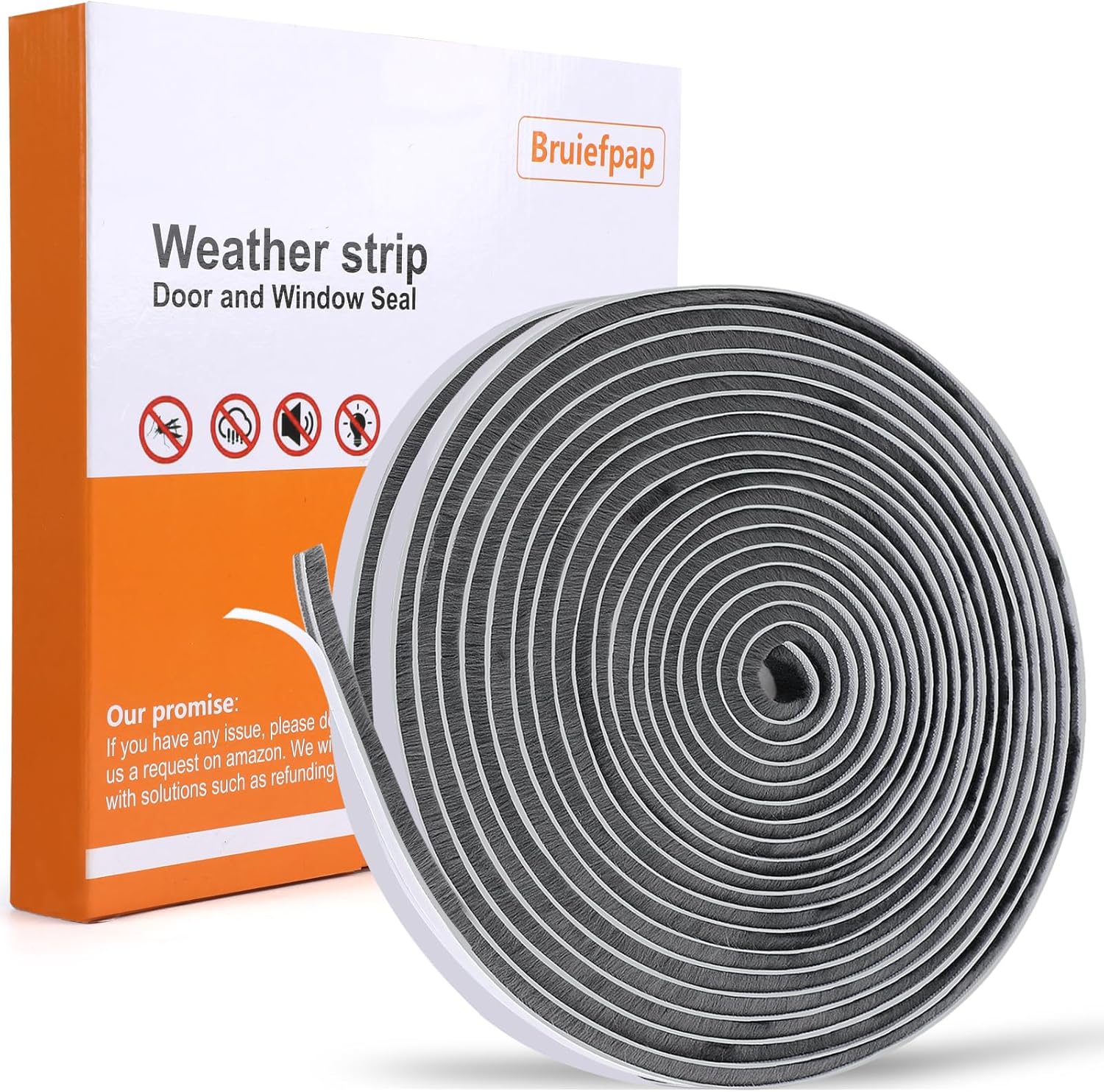 40FT Self-Adhesive Weather Stripping Seal for Door Frames and Sliding Windows, Weatherstripping for Soundproofing, Dustproof, Window Insulation for Winter, 0.35'' Wide x 0.35'' Thick, Grey