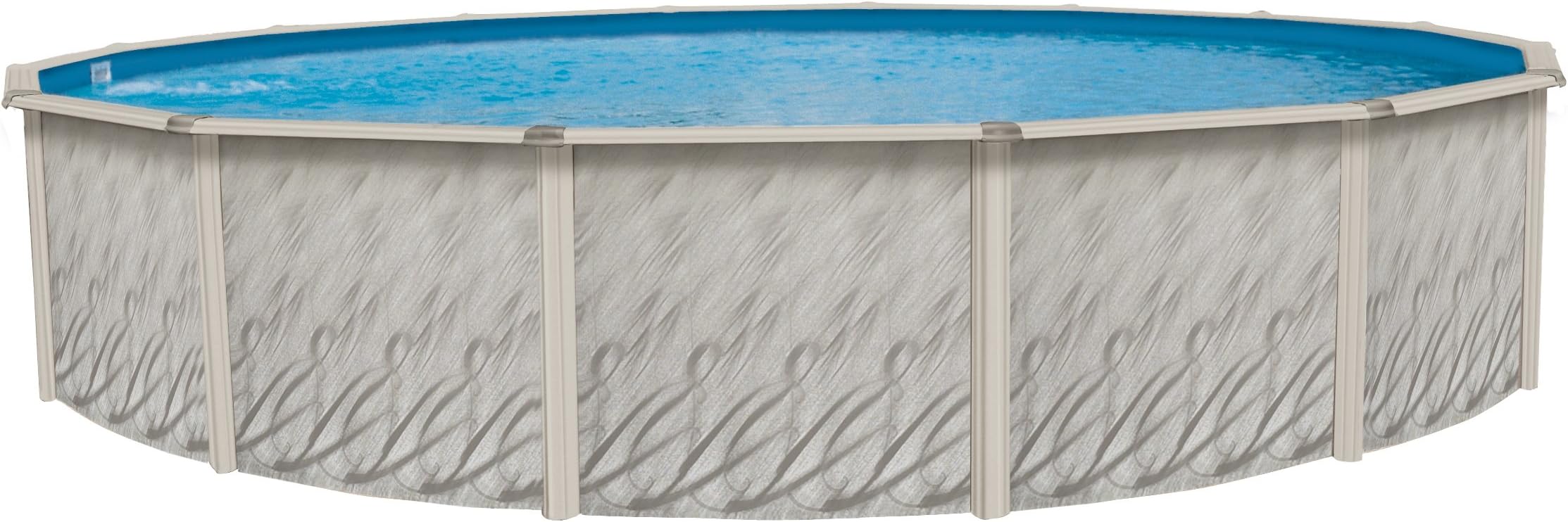 Wilbar Meadows Reprieve 18-Foot Round Above-Ground Swimming Pool | 52-Inch Height | Resin Protected Steel-Sided Walls | Bundle with Smartline 25 Gauge Overlap Liner and Widemouth Skimmer