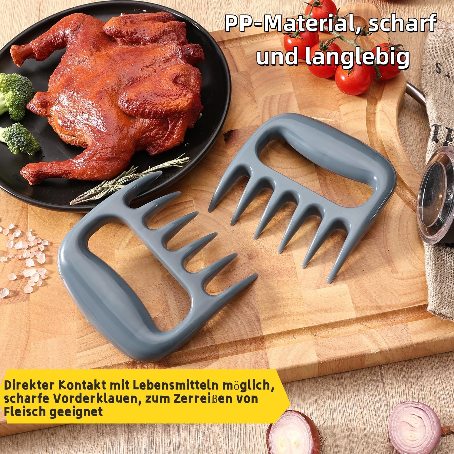 2 Paar Pulled Pork Krallen Gabeln - Garten Grills & Zubehör Grillbesteck Gabeln, Männer Geschenk Geschenke für Papa, Grill Zubehör Grillzubehör, BBQ Zubehör (BBQ–26-teiliges Set)