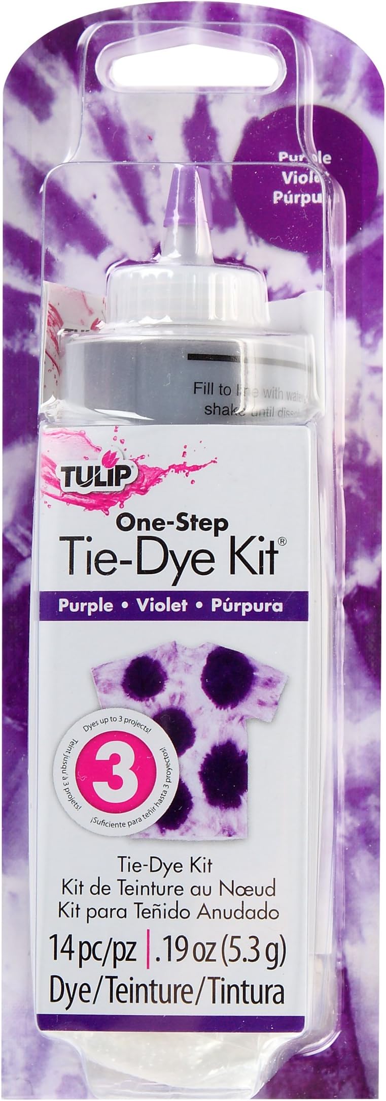Tulip One-Step Tie-Dye Kit, Permanent Vibrant Dye for Fabric 4 fl oz, Purple