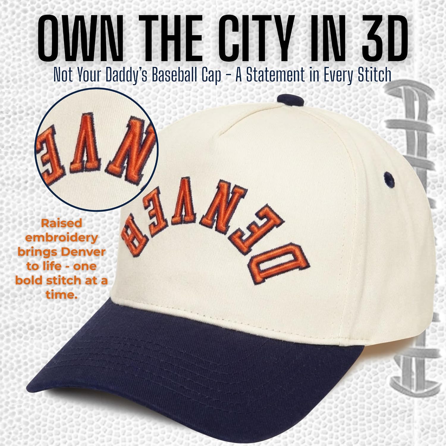 Funky Junque Upside Down City 2 Tone Trucker Hat, Embroidered Baseball Cap | Structured 5 Panel cotton cap with 3D embroidery for street style, weekend getaways, game days & music festivals