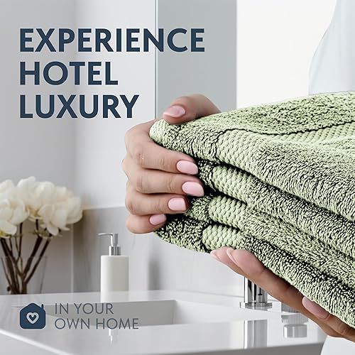 Miniatura 83 de Juego de toallas de mano White Classic de lujo, set de toallas para el baño, hotel, spa, cocina, de algodón egipcio circular, 40cm x 76cm, set de 6