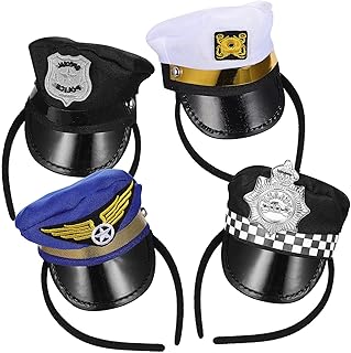 Sailor Hat Headbands 4 Pack Sailor Hat Captain Hat Headband Mini Hair Hoops Yacht Sailor Hat Headband for Cosplay Halloween Nautical Navy Hat Costume Dressing Up Party
