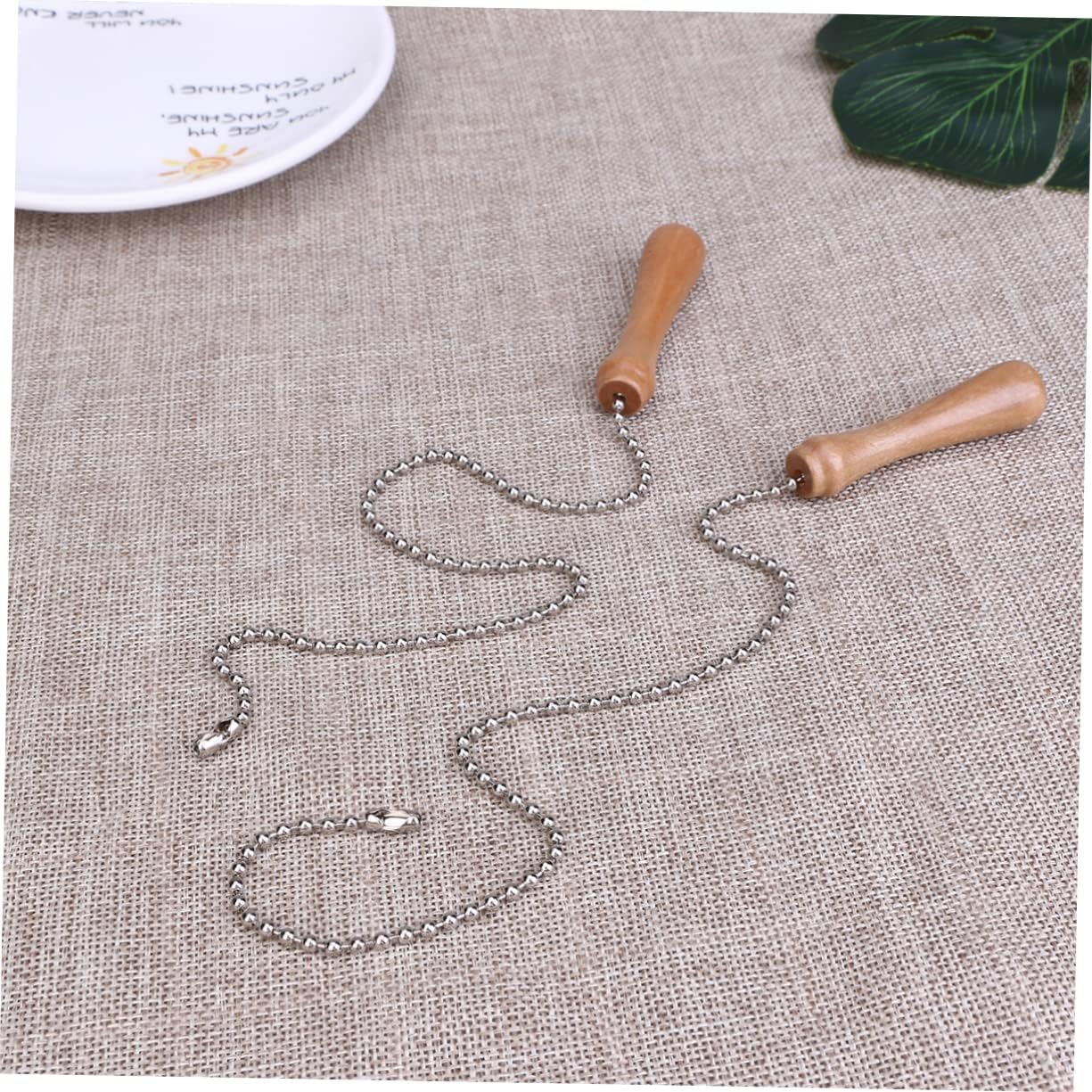 Uonlytech 2sets Light Fixture Pull Chain Wooden Ceiling Fan Pull Chain Set Chandelier Pendant Fan Lamp Ornament Home Decoration 2pcs*2