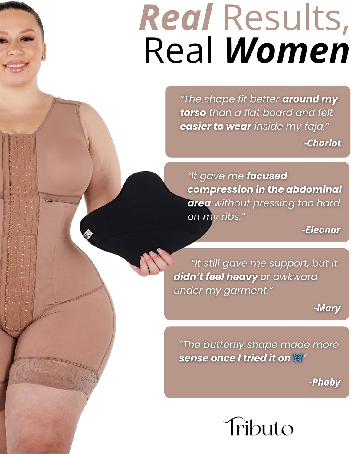 TRIBUTO Ab Board for Liposuction & Tummy Tuck Recovery | Large Size, Contoured Design, Breathable Nylon, Comfortable Fit, Even Compression