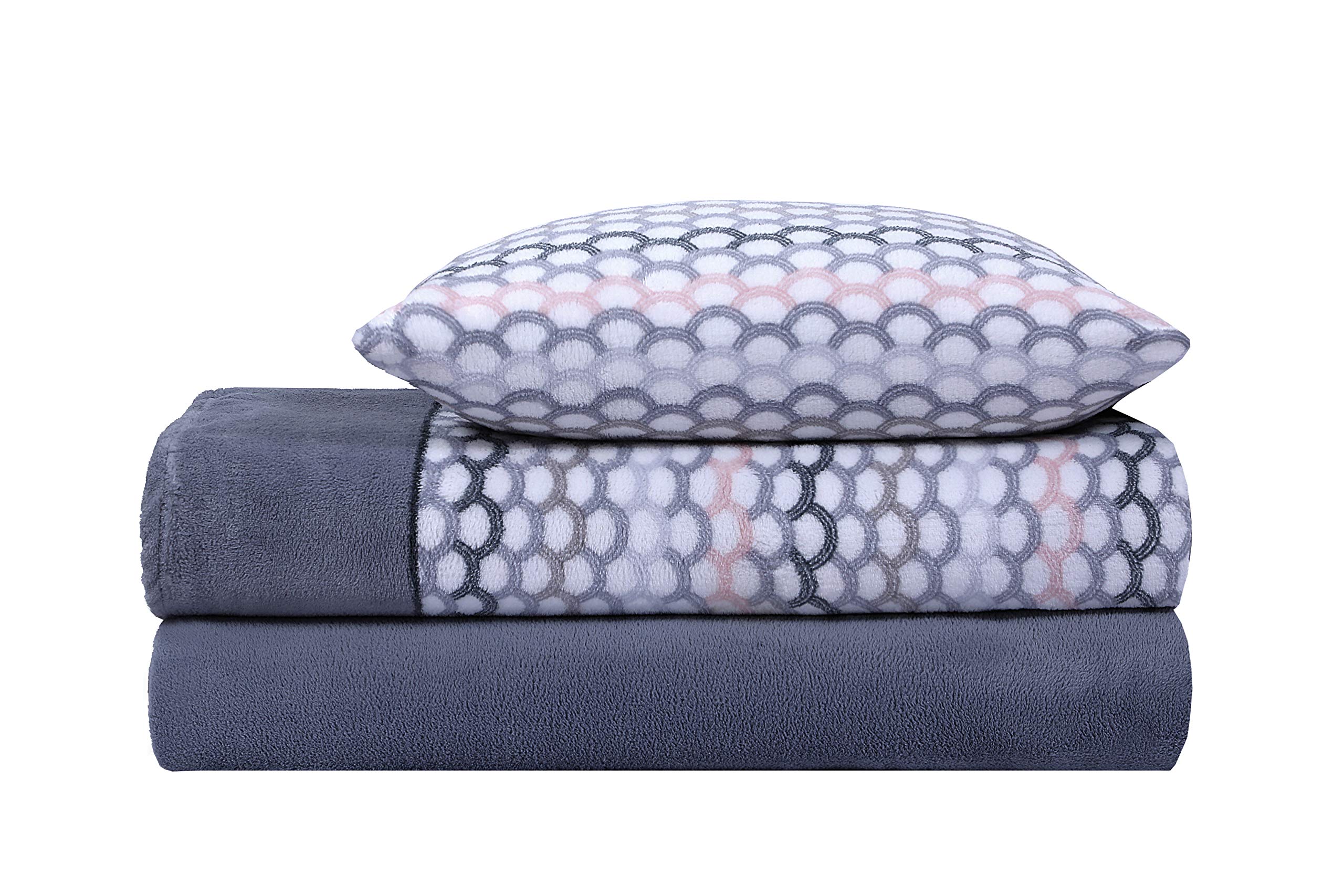 Paula Home Juego Sábanas CORALINA, Térmica para Invierno 3 Pcs 240Gr/M². Incluye Encimera, Bajera Ajustable y Funda Almohada. (Gris 150x190/200+30cm para Cama 150)