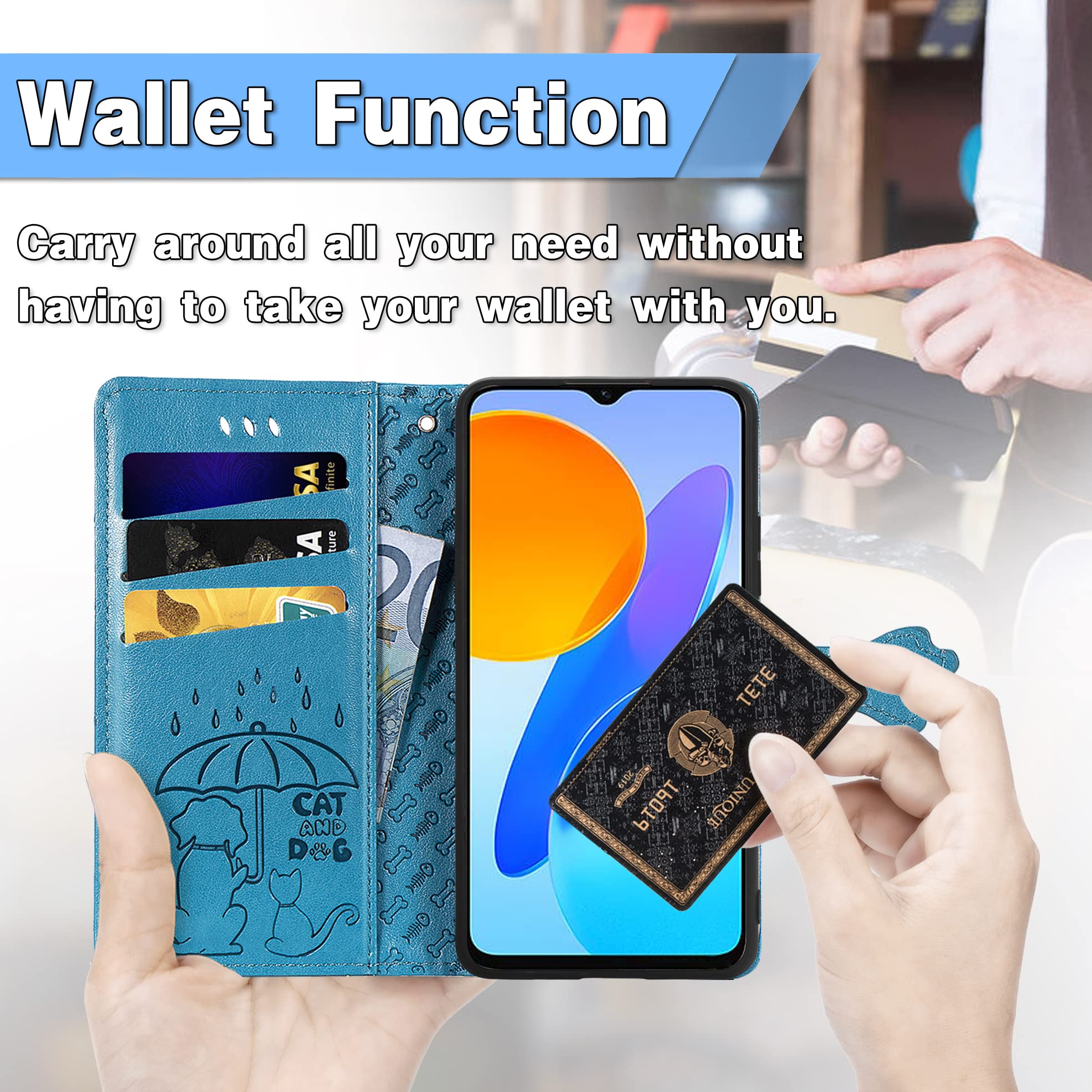 Fertuo Cover per Honor X6 / Honor 70 Lite/Honor X8 5G, Custodia Portafoglio a Libro in