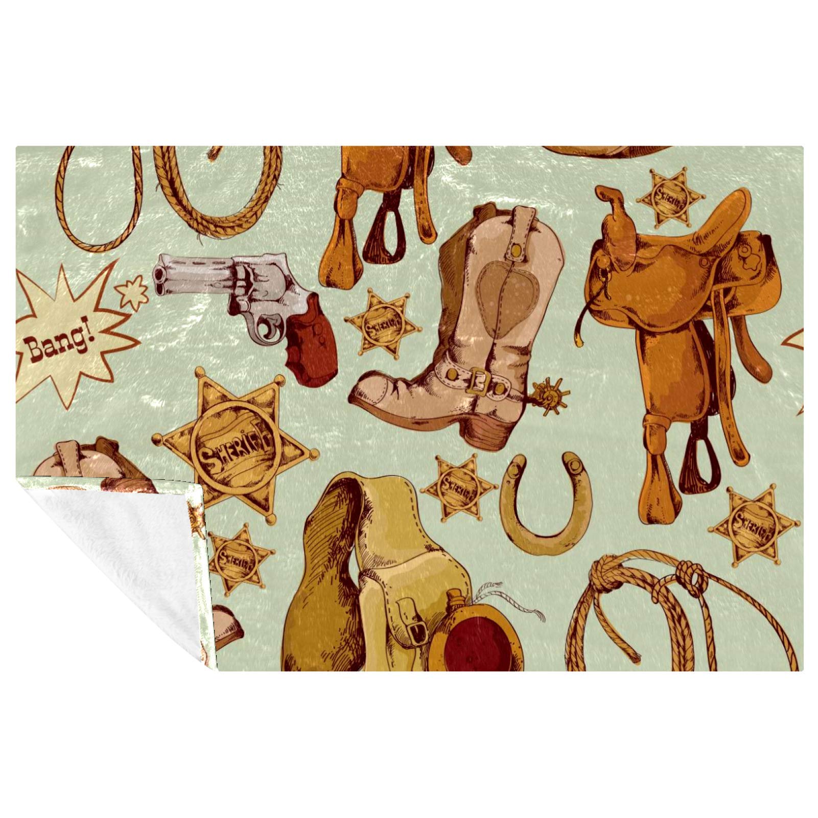 Couverture sauvage cowboy 150x100 cm plaid lit et canapé