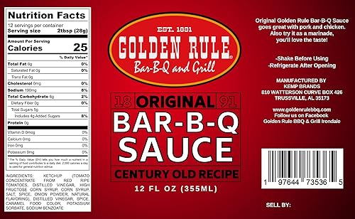 Miniatura 2 de Golden Rule Salsa barbacoa de receta sureña de fama mundial un original sureño