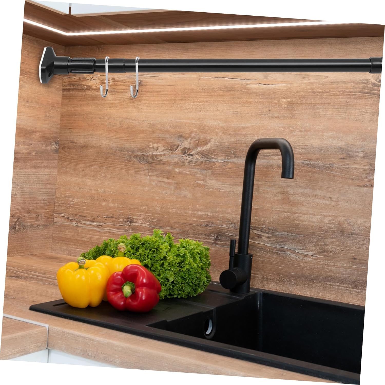 Multipurpose Extendable Stainless Steel Closet Rod Retractable Clothes Rail for Wardrobe and Shower Curtain No-drill Installation Wear-resistant for Home Use