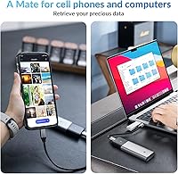 Vista 4 de Carcasa SSD de 10 Gbps, M.2 NVME USB C sin herramientas, carcasa de disco duro de aluminio con cable de 11.81 pulgadas, llave M PCI-E SATA/(B+M)