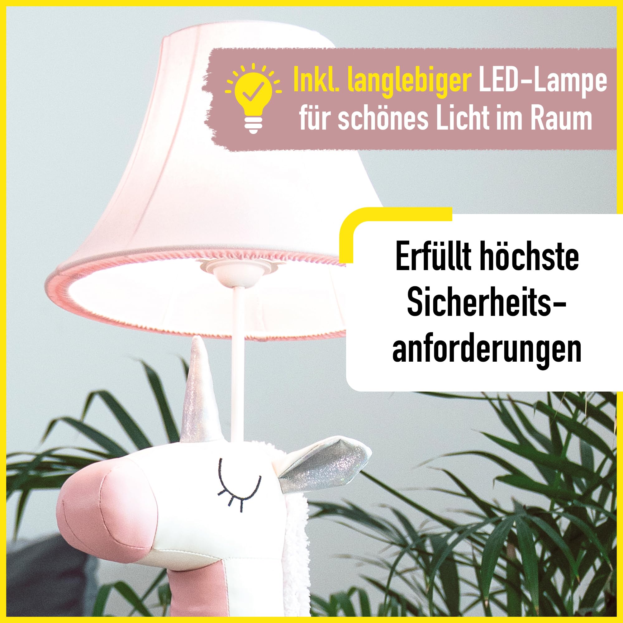 Bonita LED-Stehlampe Einhorn 120 cm veganes Leder Kinderzimmer Stehleuchte