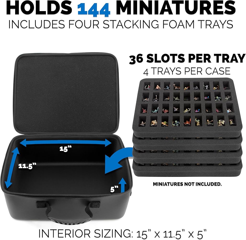 Amazon.com: CASEMATIX Miniature Carrying Case - 144 Slot Miniature