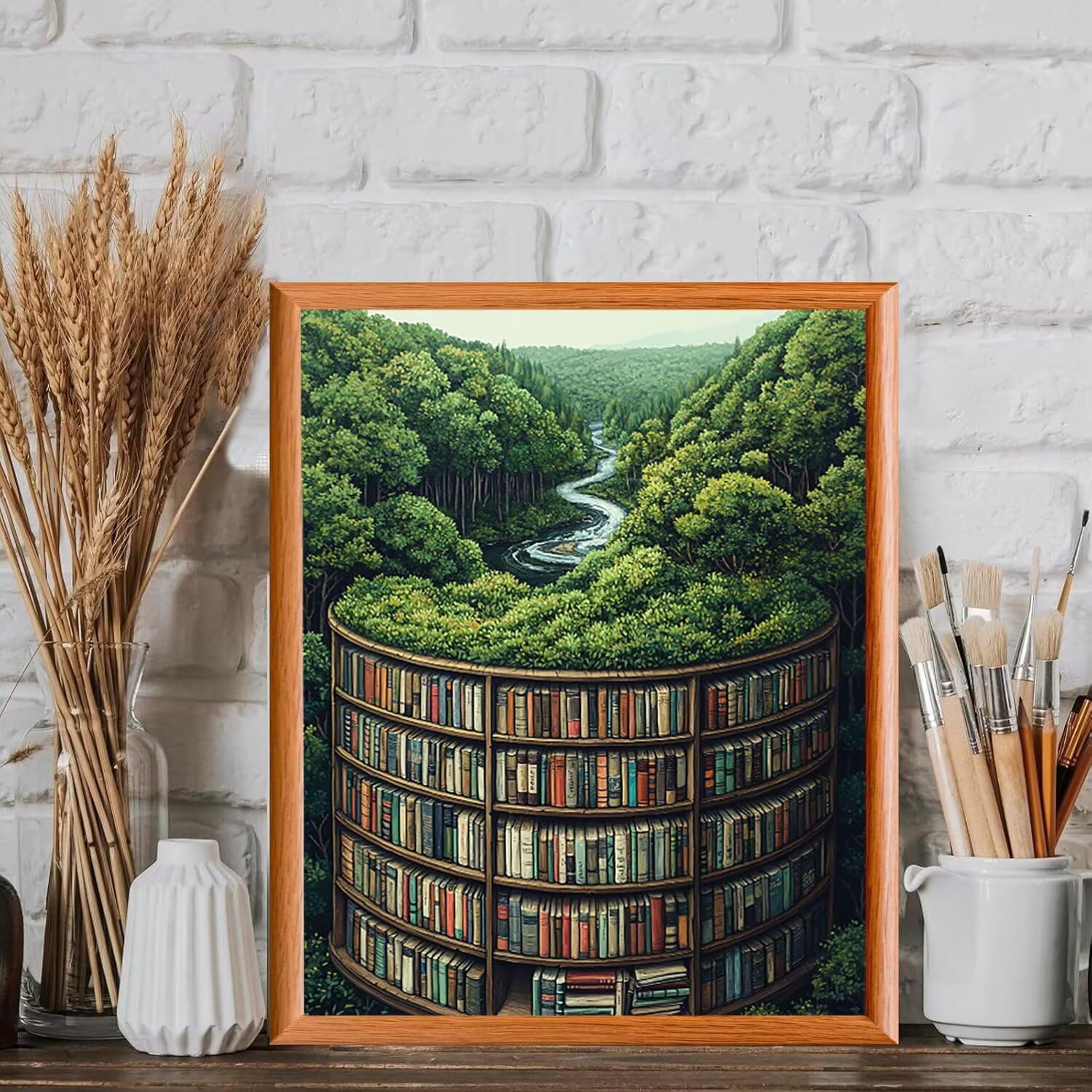 Dipingere con i Numeri Adulti Paesaggio della libreria, 60x80cm s-890