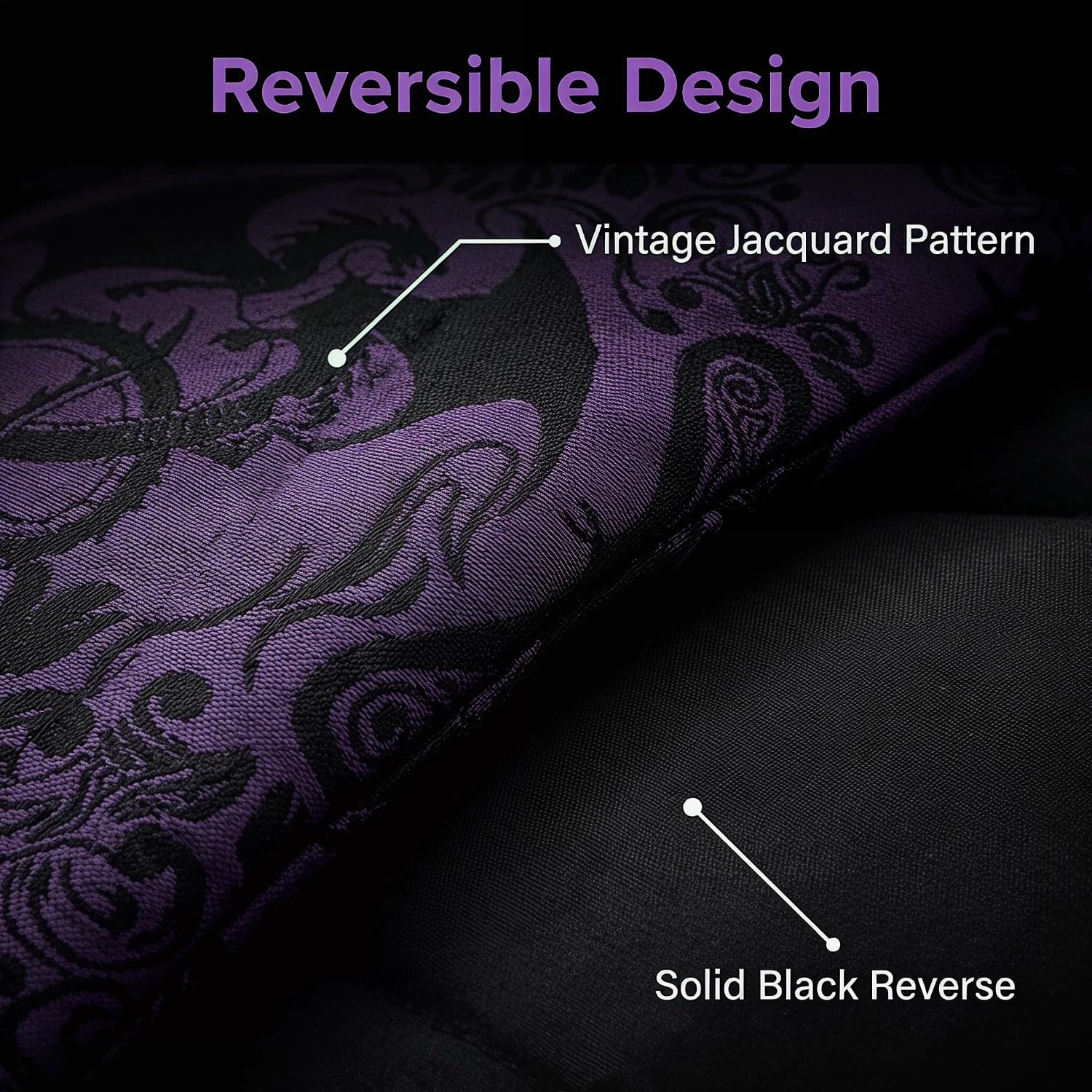 Feelyou Damask Comforter Set with Sheets 7 Piece Full Size Purple Black Dragon Bedding Set for Kids Boys Girls Jacquard Bed in a Bag Vintage Damask Floral Room Decor Soft Lightweight Microfiber