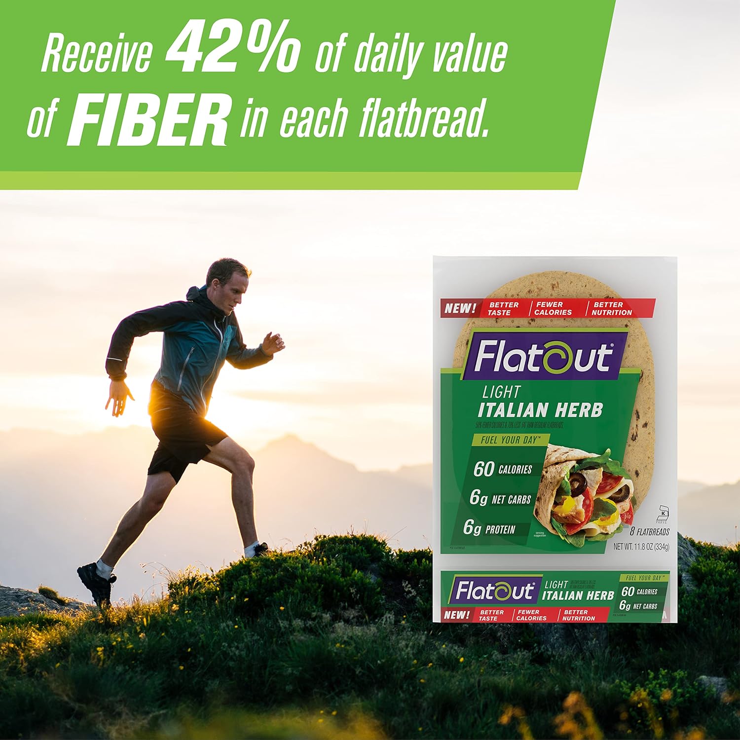 Buy Flatout Flatbread, Light Italian Herb Wraps, Perfect for Use as