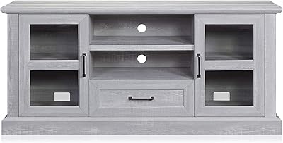 Amazon Com Belleze Trussati 62 Tv Stand Console Fit Tv S Up To 70 Entertainment Center Drawer Storage Shelves Cabinet Stone Grey Furniture Decor