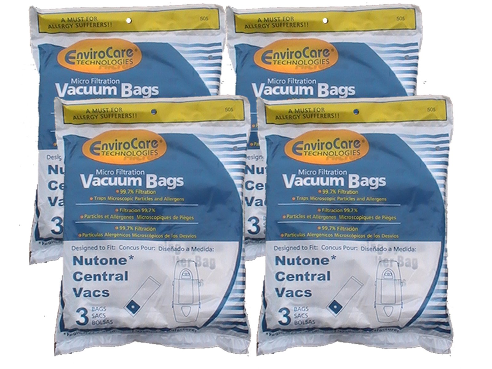 12 bolsas para aspiradora Central Nutone Broan Cyclovac dynavac EasyFlo Eureka Filteraire Frigidaire ama de casa/Rittenhouse Husky Miami Carey cantante Smart soluvac Vacuflo 391, CF3918, 110025, 110056, nutone-391, 44186 6 Gallon