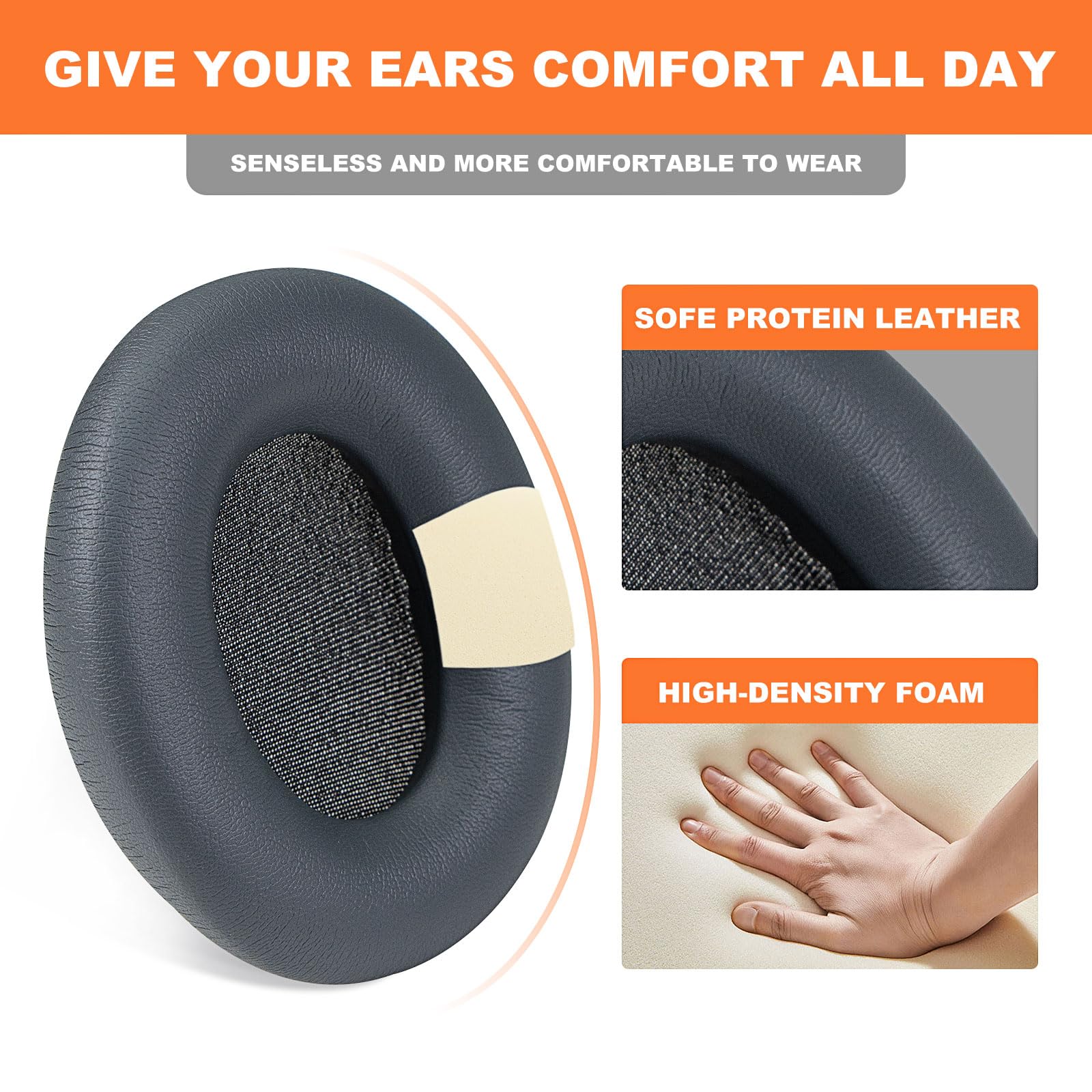 SINOWO Replacement Earpads for Skullcandy Crusher ANC 2 Over-Ear Noise Canceling Wireless Headphones - Image 2