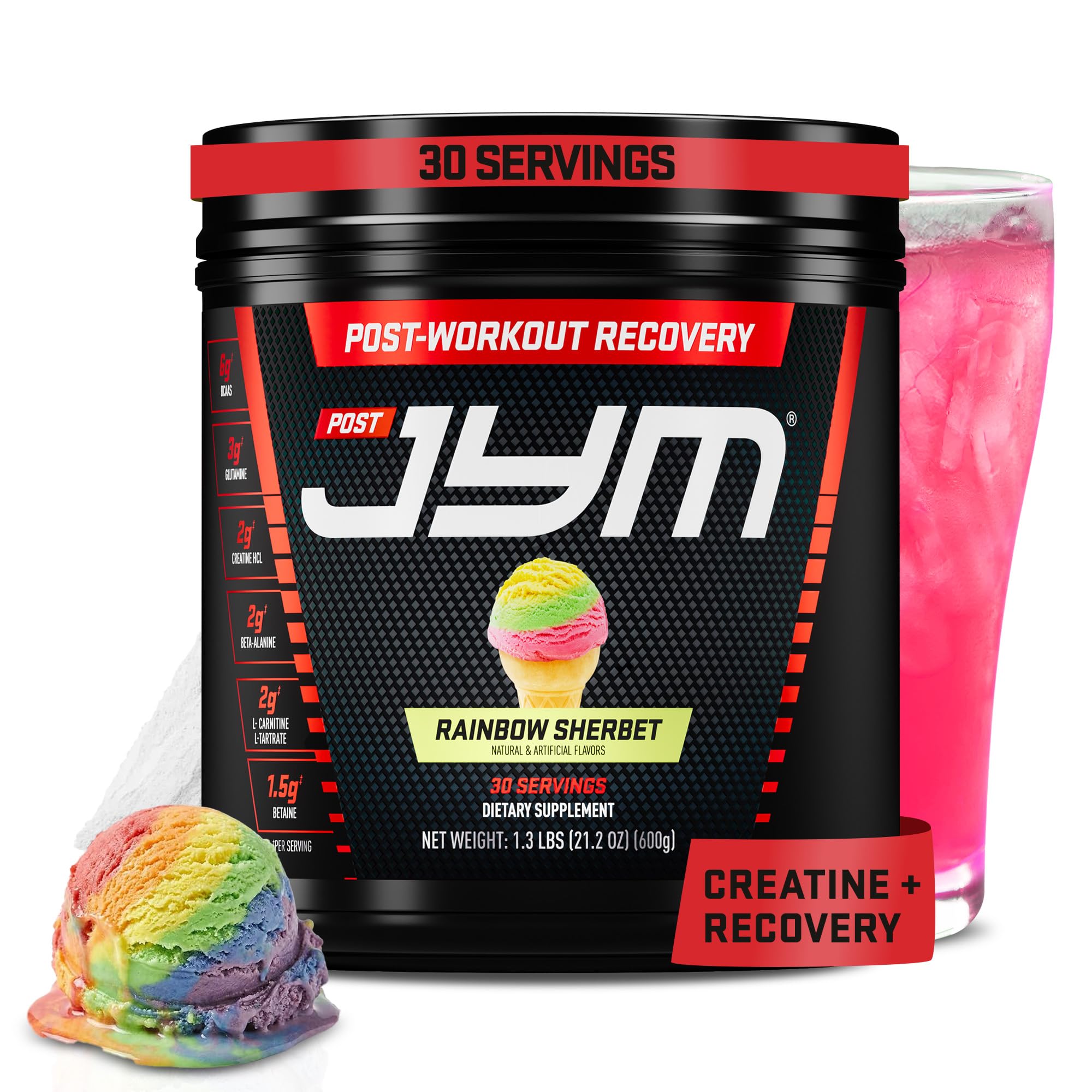 Amazon.com: Post JYM BCAAs+ Recovery Matrix, Rainbow Sherbet