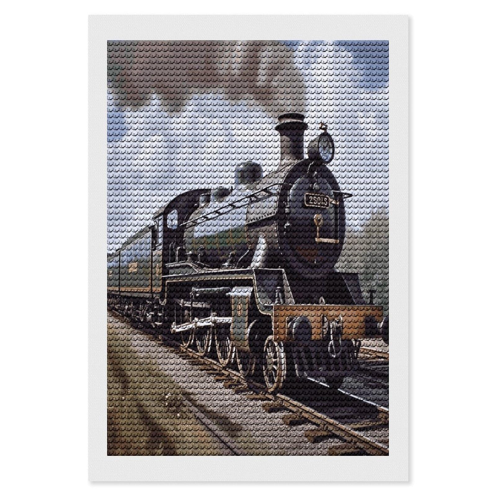 JTREHY Steam Locomotive Train Diamond Art Kits Personalized DIY Round Diamond Painting Kits for Beginner Full Drill Diamonds Dots Paintings for Adults Gem Art Crafts Home Decor