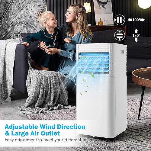 Miniatura 7 de PETSITE Aire acondicionado portátil, unidad de enfriamiento de CA de 8000 BTU para habitación, unidad de CA 3 en 1 con enfriador de aire, ventilador