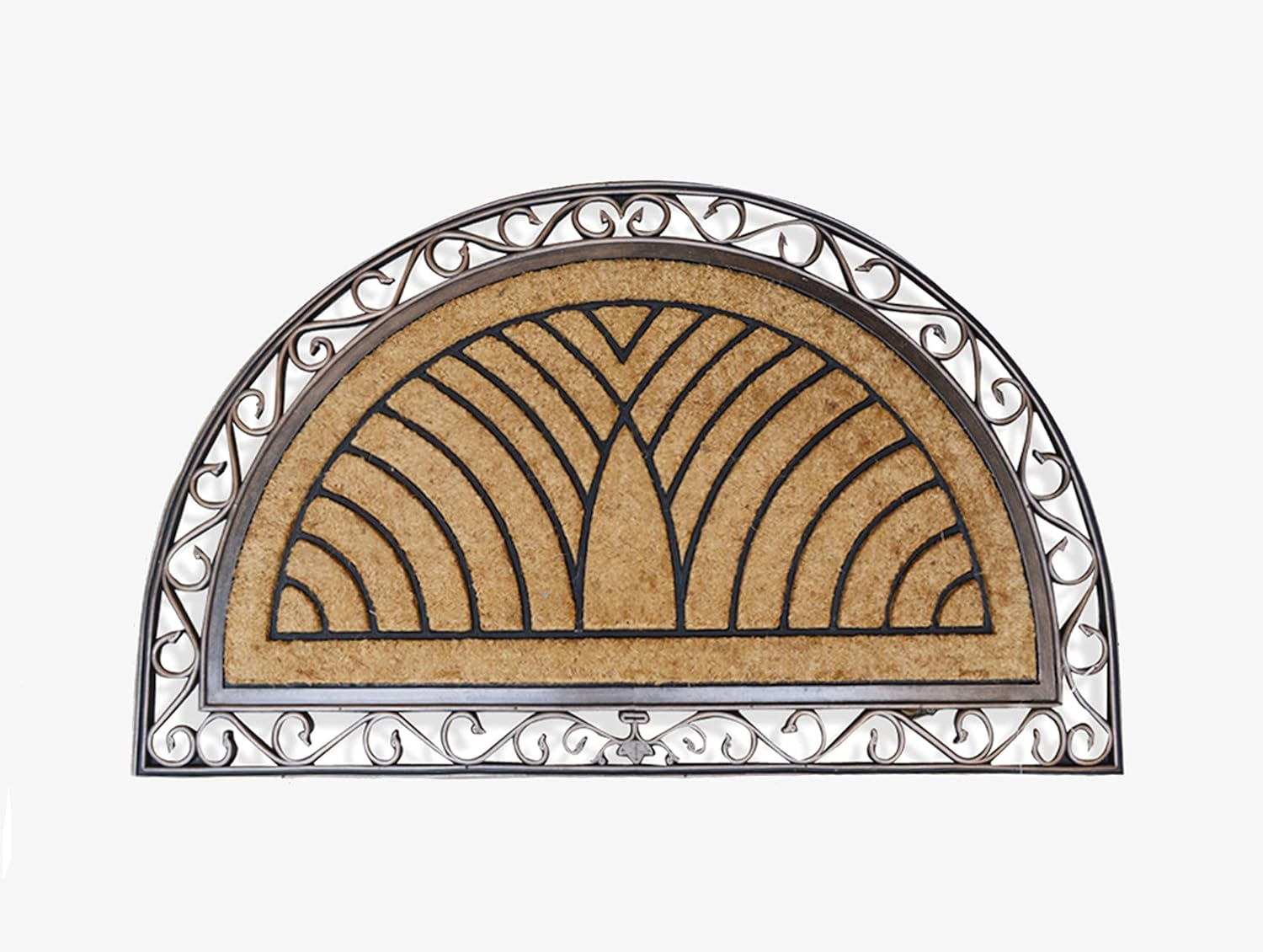 A1HC First Impression Half Round Rubber and Coir Doormat 30 x 48 Inch Standard Double