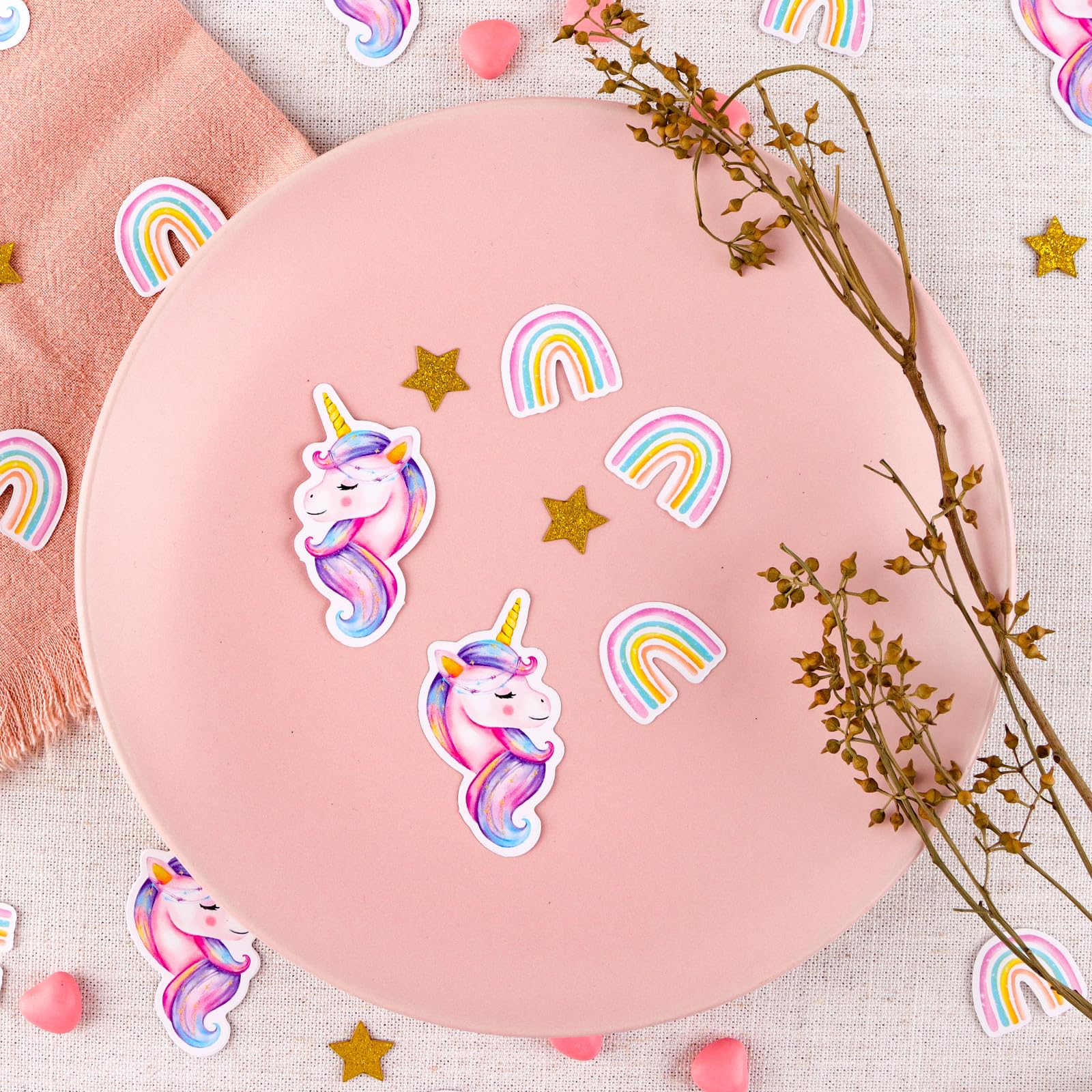 Einhorn-Konfetti Glitzer – 120 Stück, Aus Karton – Für Babyshower, Geburtstag, Hochzeit, Tischdekoration