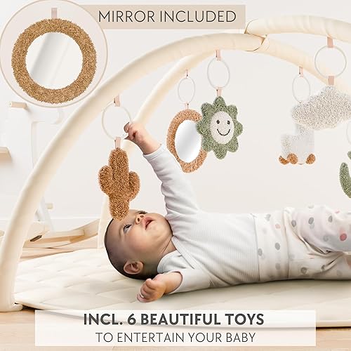 Miniatura 2 de Hermosa alfombrilla de algodón suave con 6 bonitos juguetes que crea el área de actividad perfecta para tu niñaniño, elegante alfombra de juego para