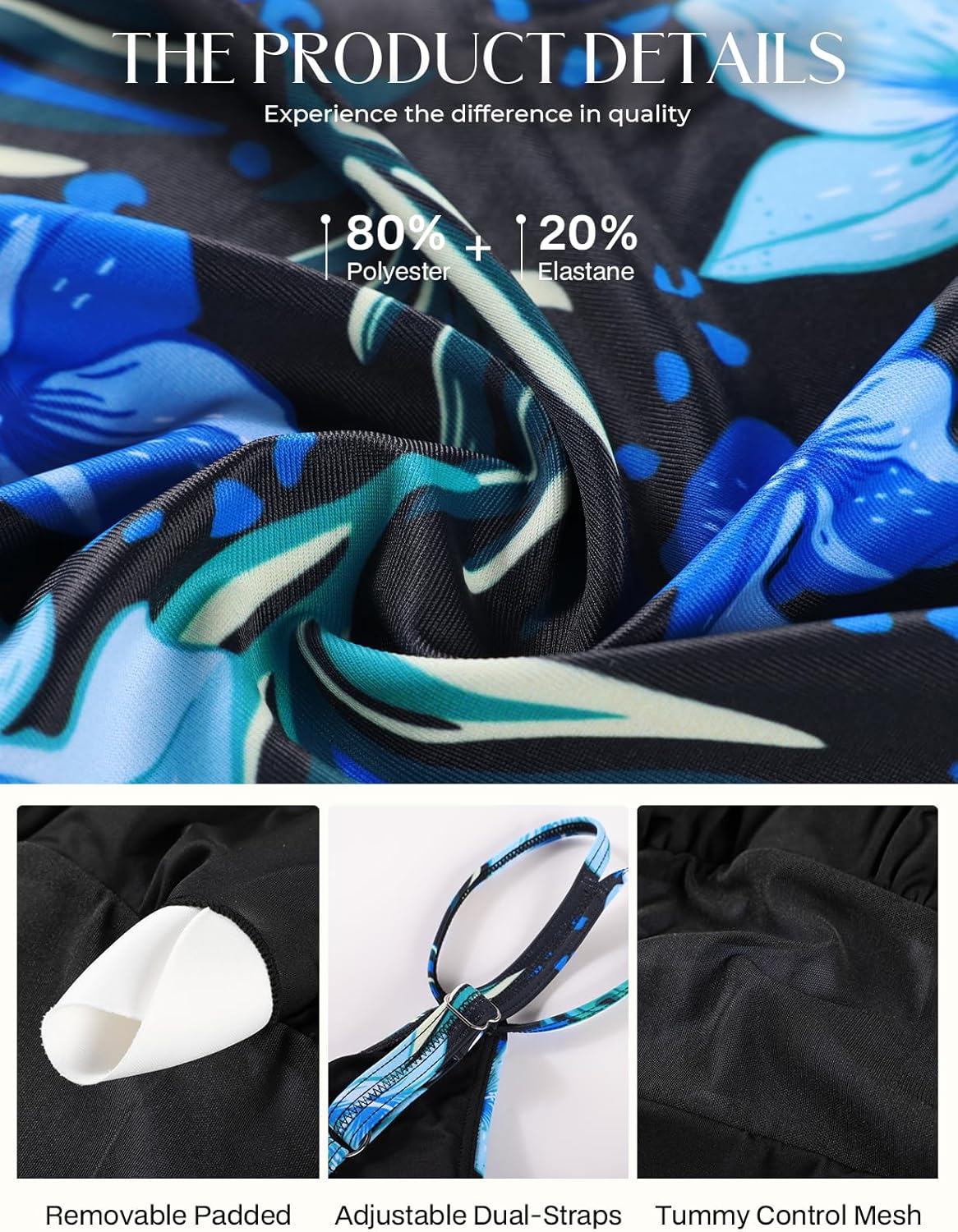 Hanna Nikole Women One Piece Swimsuits, Tummy Control Bathing Suit Ruched, Push Up Twist Front Swimdress with Tie Knot Skirt - Image 5