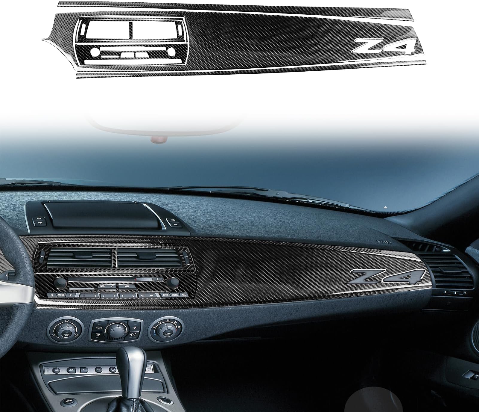 - Compatible with BMW Z4 E85 2003 2004 2005 2006 2007 2008 Car Front Dashboard Panel Cover Kit Trim Carbon Fiber Automotive Interior Black Type-B