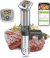 KitchenBoss G320 WiFi Sous Vide Cooker: Ultra-Quiet 1100W Immersion Circulator, App Control, TFT Display, 25 Recipes, Silver