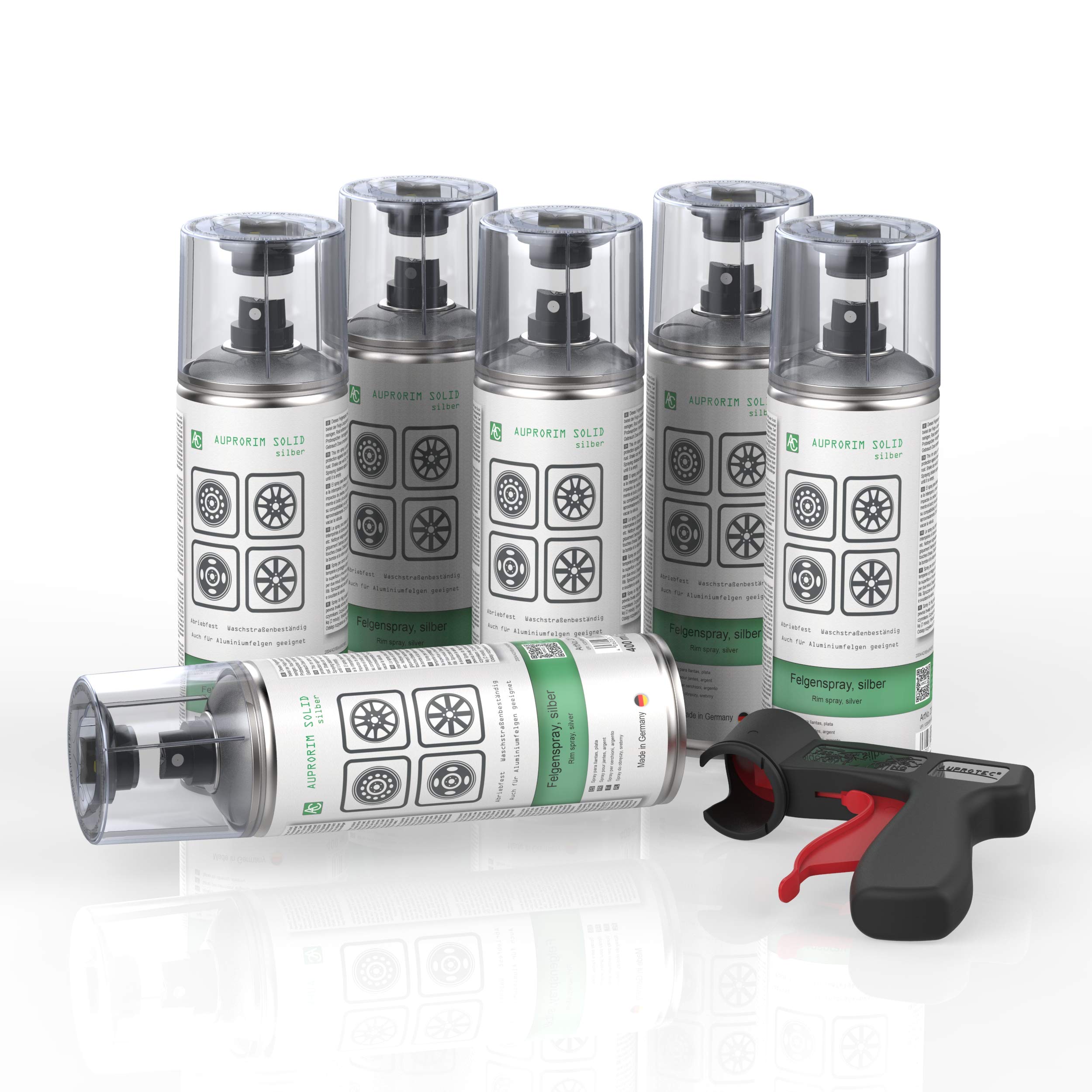 AUPRORIM Solid Llanta Spray Plata 400 ml, Pintura para Llantas