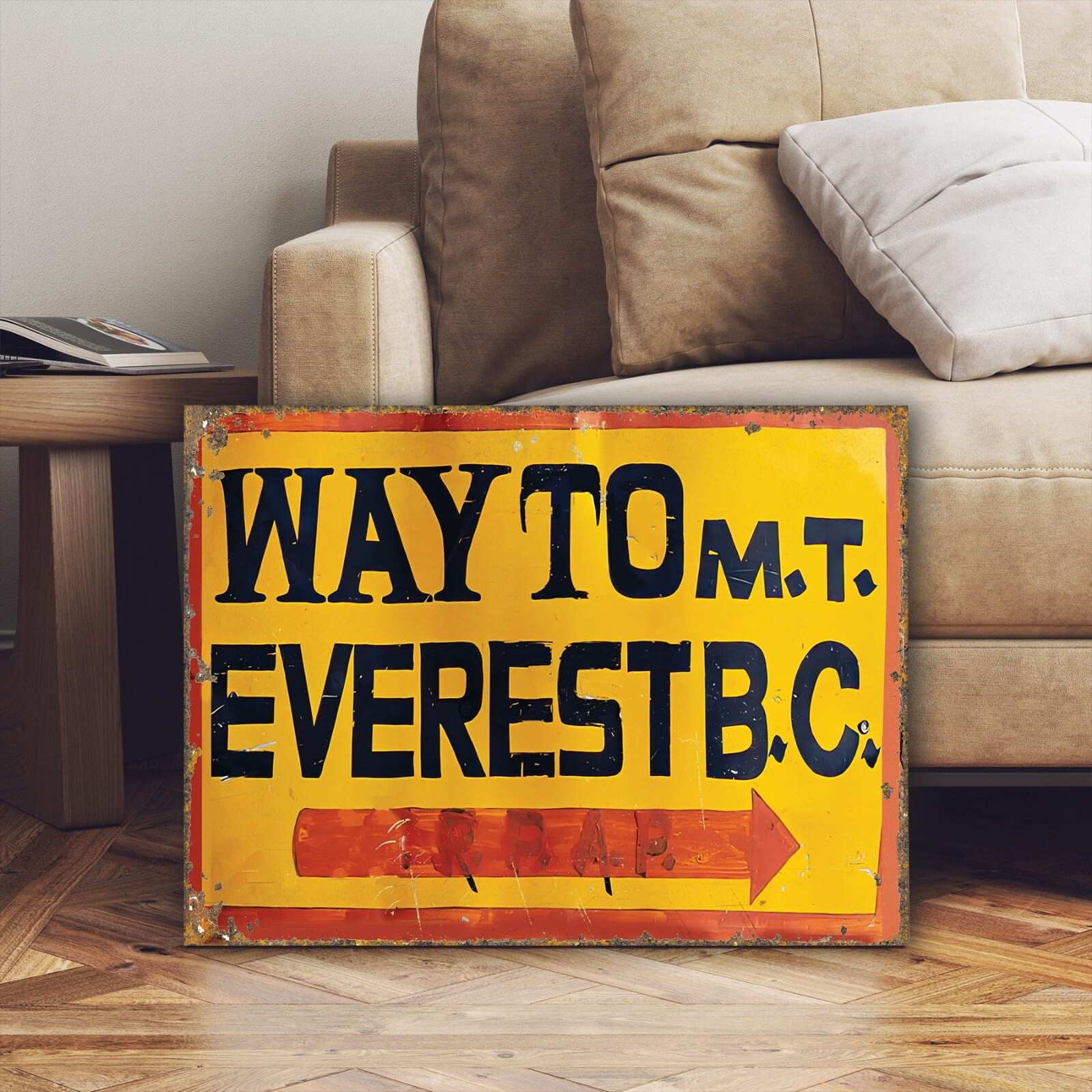 Yelacecca Vintage Style Everest Base Camp Mountaineering Sign Vintage Metal Sign Plaque Poster 8X12 Inches