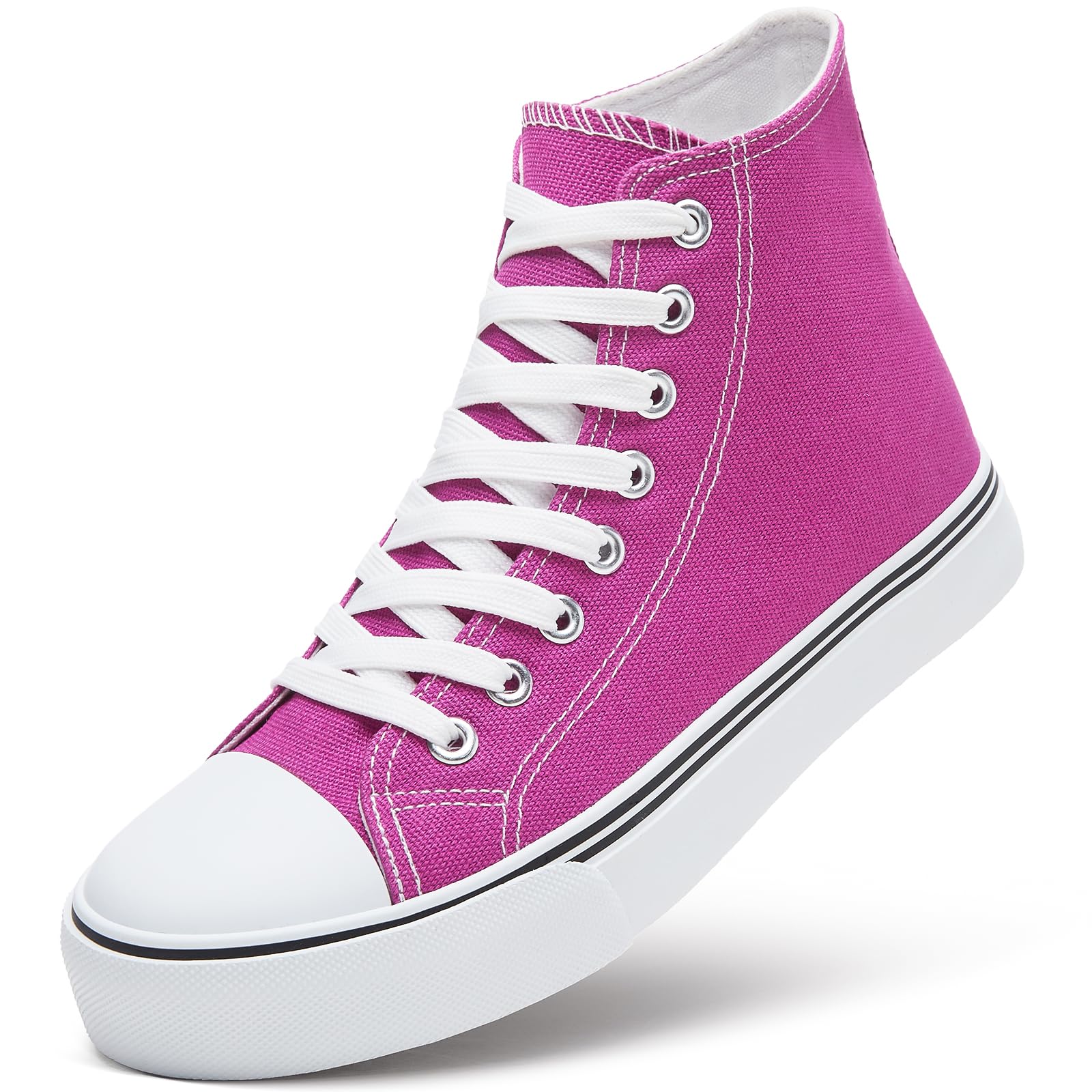 Womens High Top Canvas Sneakers,Lace-up Casual Tennis Walking Shoes