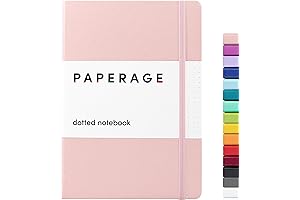 PAPERAGE Dotted Bullet Journal, 5.7x8in, 160 Pages, Blush Hardcover